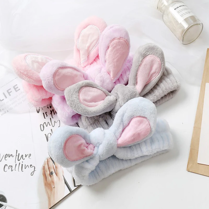 

Модная повязка для волос с кроличьими ушками для женщин и девочек, эластичный головной убор, аксессуары для волос, хлопковый инструмент для ...