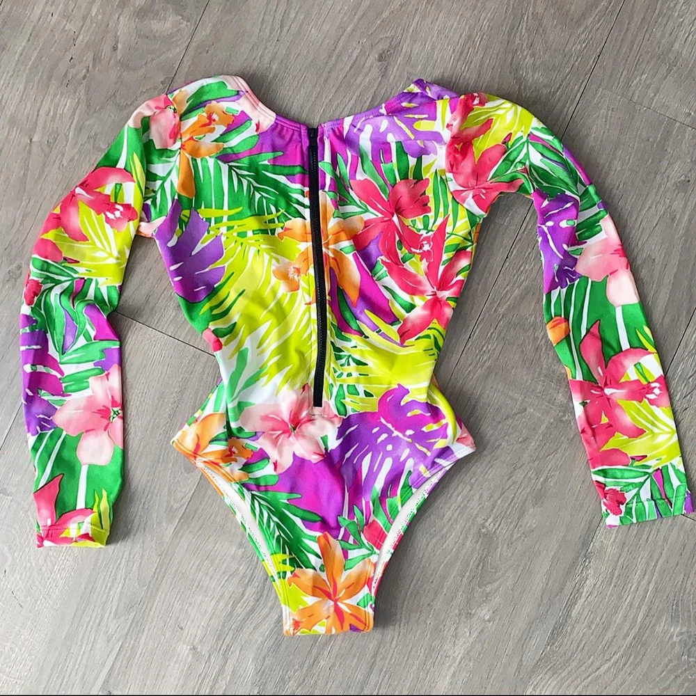 Цельный купальник новинка 2021 сексуальный с длинным рукавом женский купальный