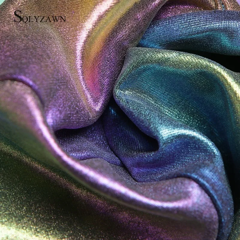 Топ женский светоотражающий яркий Радужный с V-образным вырезом в готическом