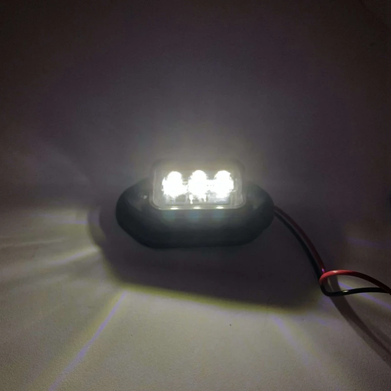 

2pcs 12V 24V Waterproof 6 LED Car License Plate Light Signal Tail Light Lamp Boat Truck Trailer Caravan Waterproof