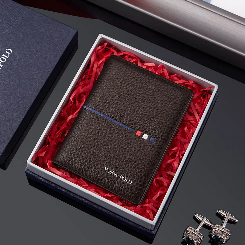 Мужской кошелек мужской короткий ультратонкий кожаный маленький из воловьей