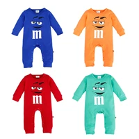 2020 infant clothes autumn newborn baby rompers letter m clothing costumes funny face kids jumpsuit new born boys clothes