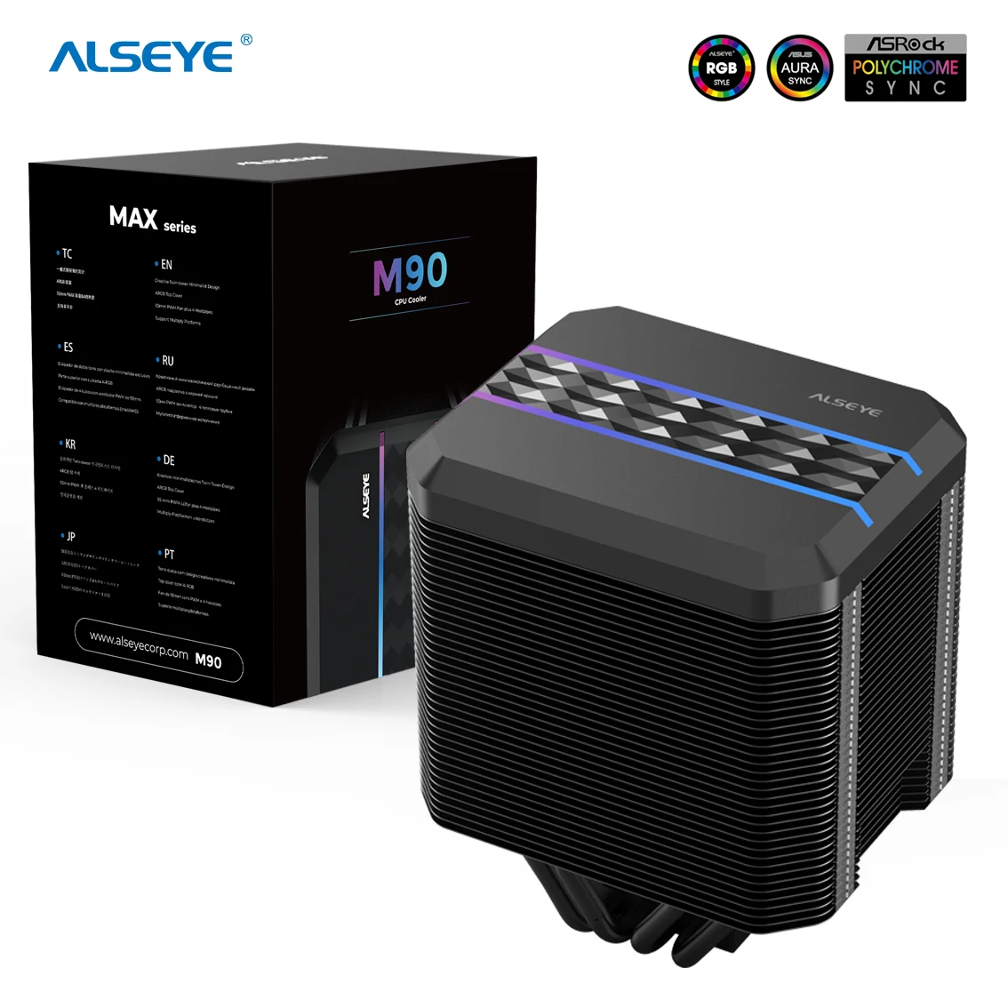 Кулер для процессора ALSEYE M90 PWM 90 мм 4 контакта тепловых трубы поддержка