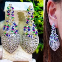 missvikki fashion street style multi drop earrings for women wedding party cubic zircon dubai bridal earring boucle doreille