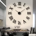 Большие настенные кварцевые часы 3D сделай сам, большие часы, акриловые зеркальные наклейки, декоративные кухонные часы, большие настенные часы, украшение для дома с буквами