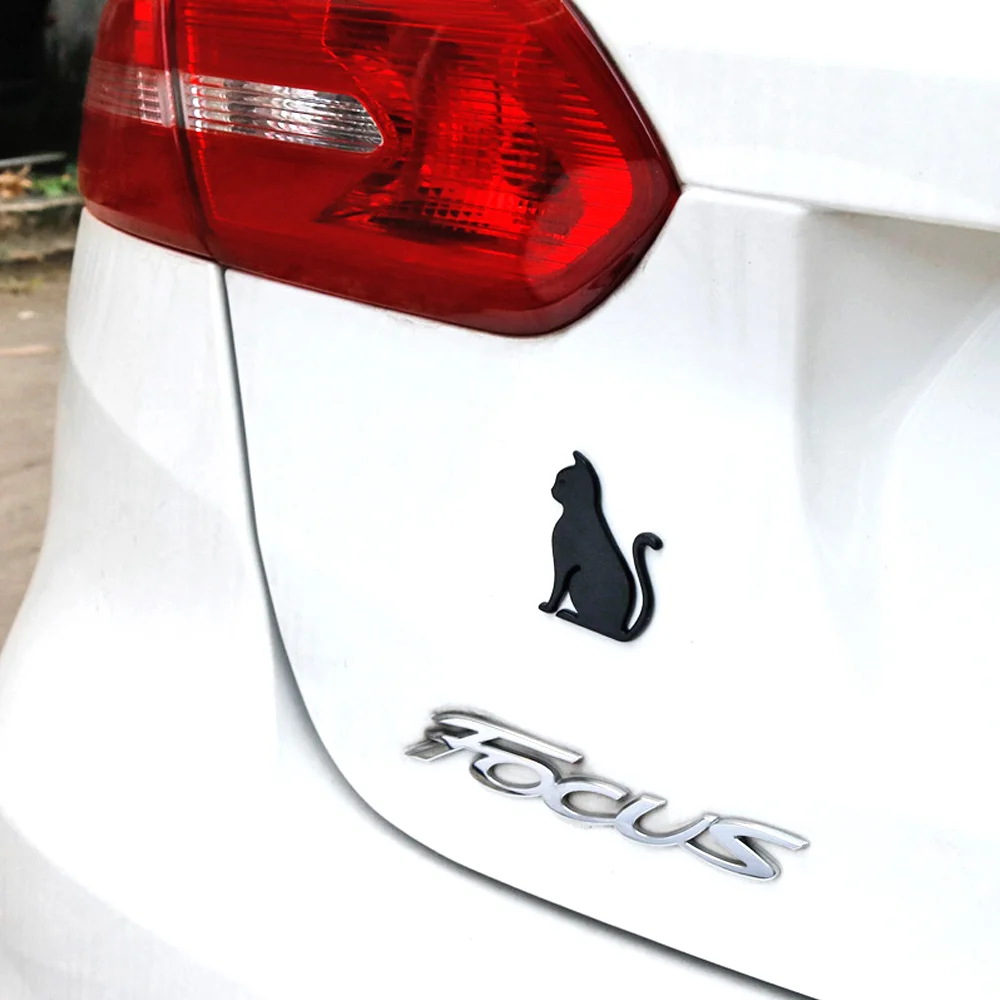 

DSYCAR 1Pcs Fashion 3D Metal Car Decoration Metal Cat Adhesive Car Badge Emblem Sticker for Universal Cars Moto Bike Car Styling