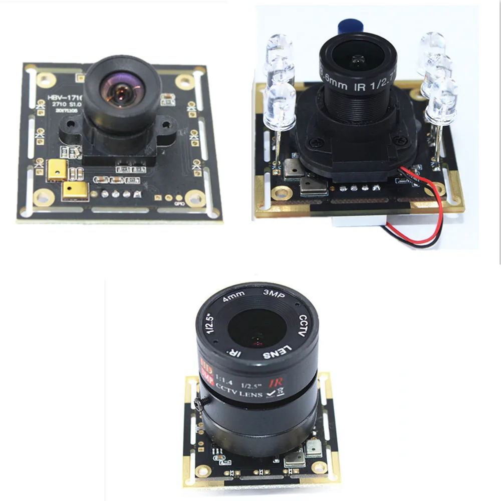 OV2710 2 million pixel HD camera module 1080P face recognition 100 degree wide angle / IR-CUT / telephoto len HBV-1716