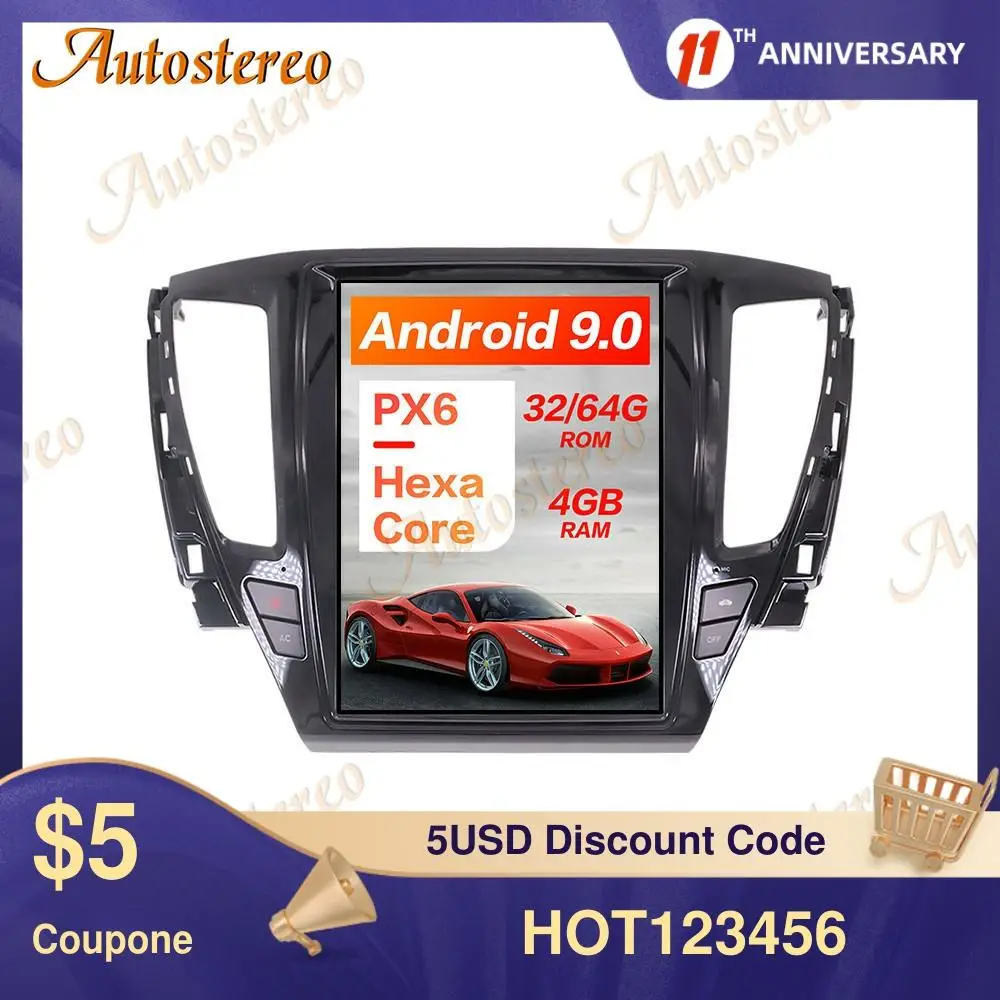 Android 9 0 6 ядер 4 ГБ Автомобильный GPS навигатор для MITSUBISHI PAJERO Sport 2016-2019 головное