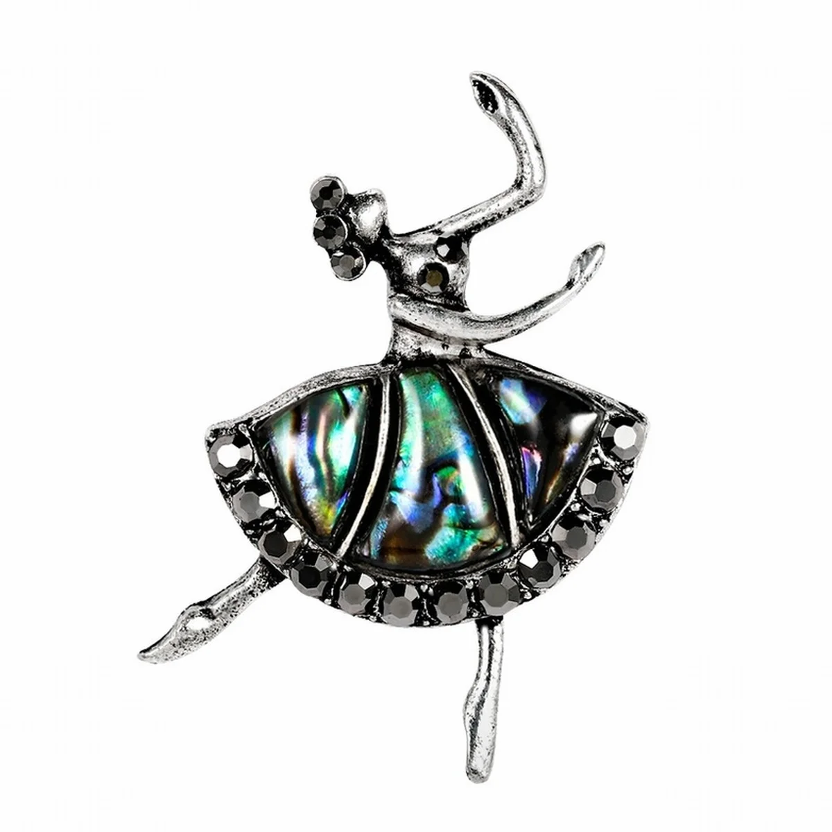 Trendy Simple Vintage Shell Brooch Ballerina Girl Pin for Women Fashion Bags Scarf Corsage Jewelry Accessories | Украшения и