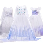 Платье Эльзы и Анны для девочек детский Рождественский костюм принцессы с парик Снежная королева 2 Эльза Хэллоуин на день рождения вечерние карнавальные костюмы Маскировка