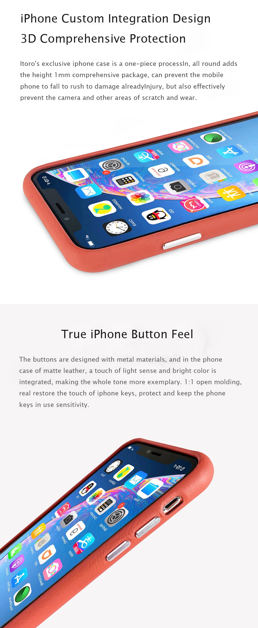 Xiaomi Italian Genuine Leather Phone Case Shockproof Bumper Phone Case For iPhone XS Max/XS/XR/X Shell With Cable Organizer