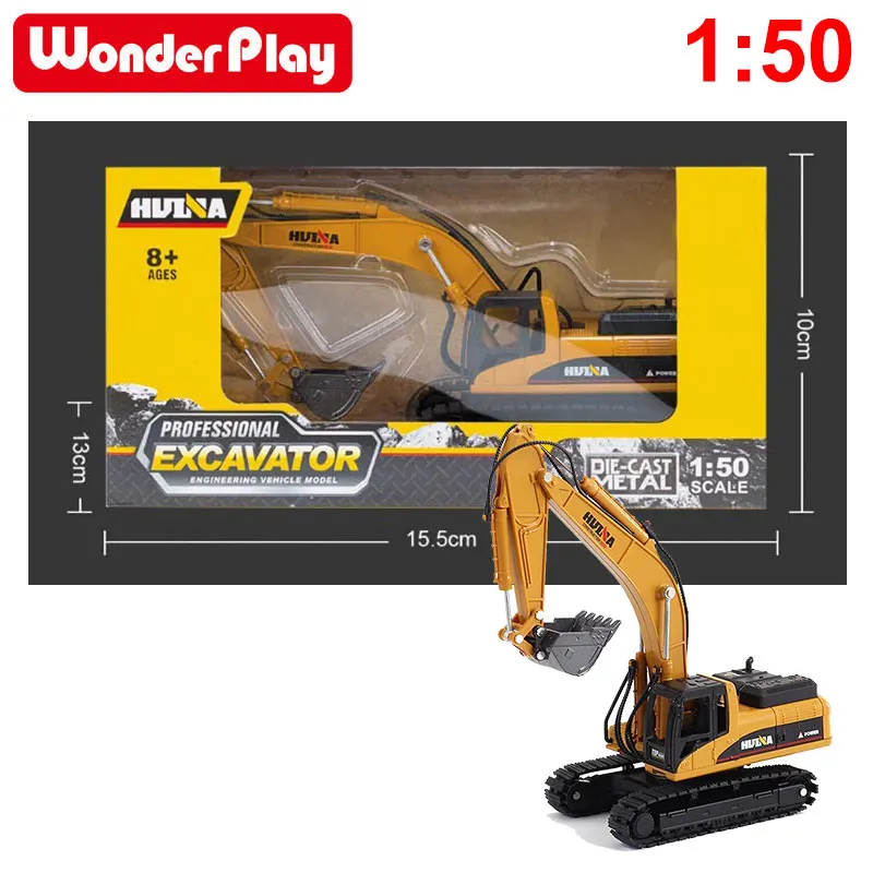 Wonderplay Alloy Excavator Truck Car Autotruck Breaking Hammer Vehicles 1:50 Model Diecast For Boys Toy Gift Kid TOY |