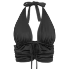 Женский укороченный топ с лямкой на шее Y2K, летний клубный модный однотонный корсет без рукавов и с открытой спиной, облегающий жилет, майки, топы, оптовая продажа, 2021