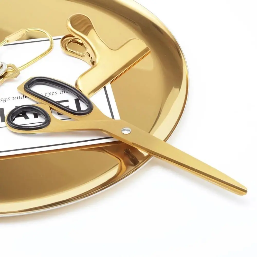 

Golden Professional Stainless Steel Asymmetric Scissors Office Household Scissors Sewing Fabric Cutter Craft Supplies Scissors