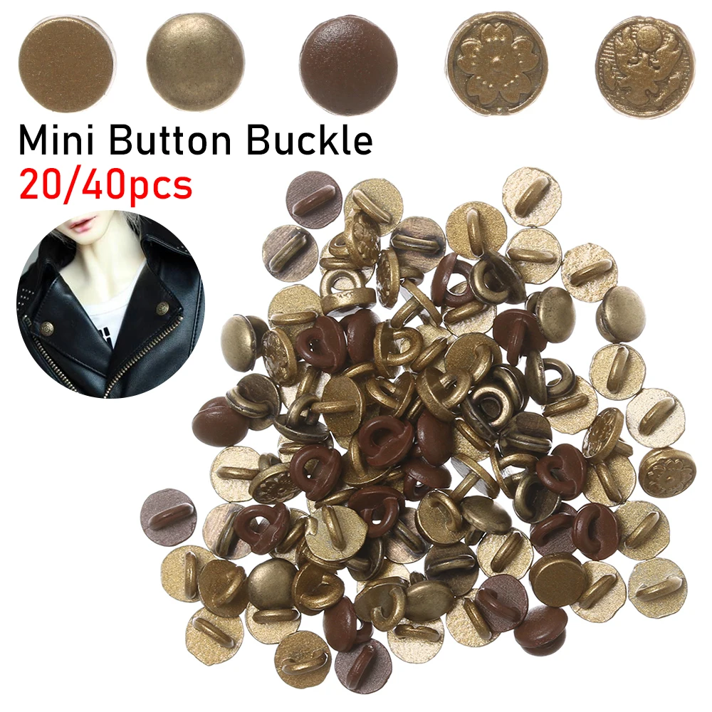 20/40Pcs Mini Button Buckle DIY Doll Clothes 4mm Metal Printed Decoration Buckles for 1/6 Clothing Sewing Accessories | Игрушки и хобби