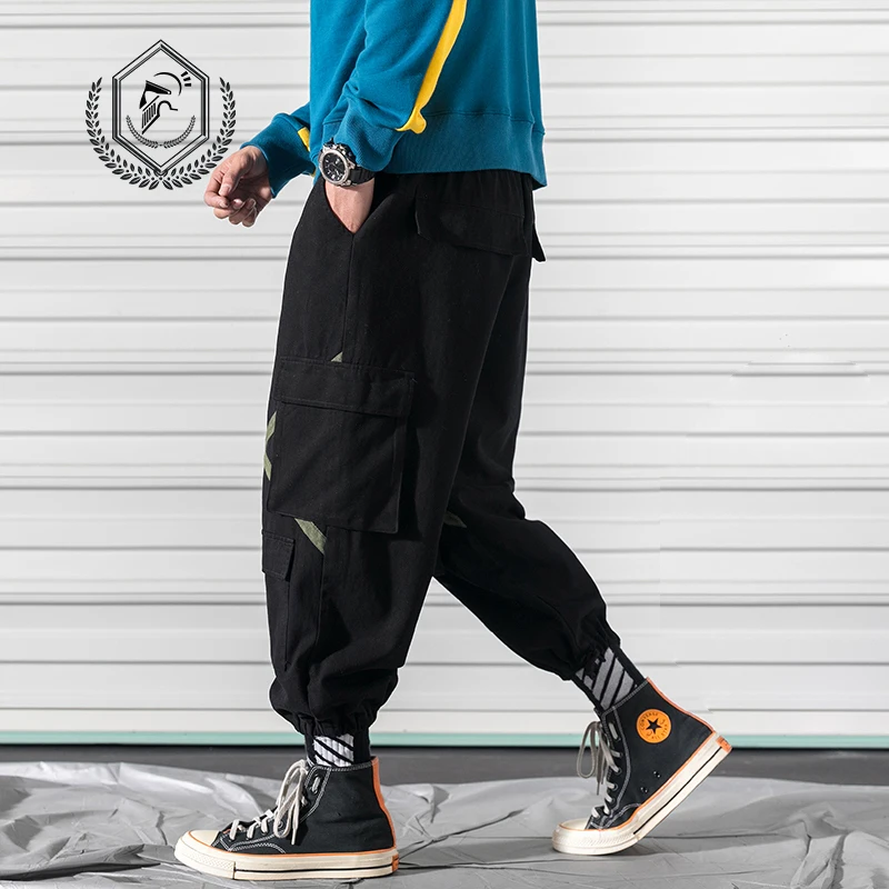 

Men Loose Safari Style Pants Fashion Harem Jogger Staright Pants Ankle-Length Hip Hop Pants