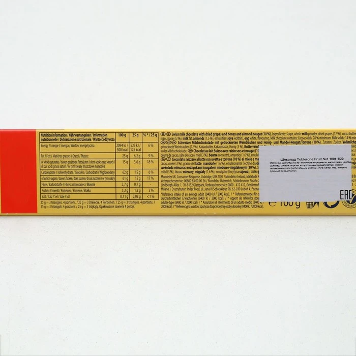 Toblerone Fruit Nut Chocolate 100 g 4650155 Sweets Confectionery And Bars Grocery Food |