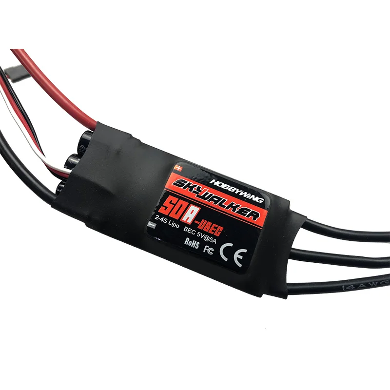 50A Hobbywing SKYWALKER серии 2-6S 12A 15A 20A 30A 40A 50A 60A бесщеточный ESC Регулятор скорости с UBEC для RC квадрокоптера - Цвет: 50A