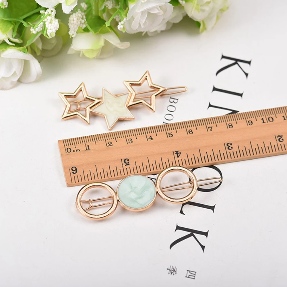1 шт. новинка модная женская заколка в виде звезды с круглым боковым зажимом милая