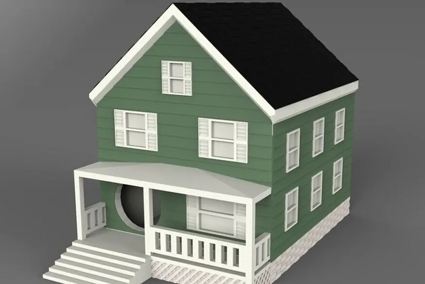 3D модель для ЧПУ резная фигурная скульптурная машина в формате STL коттеджа|Фрезы