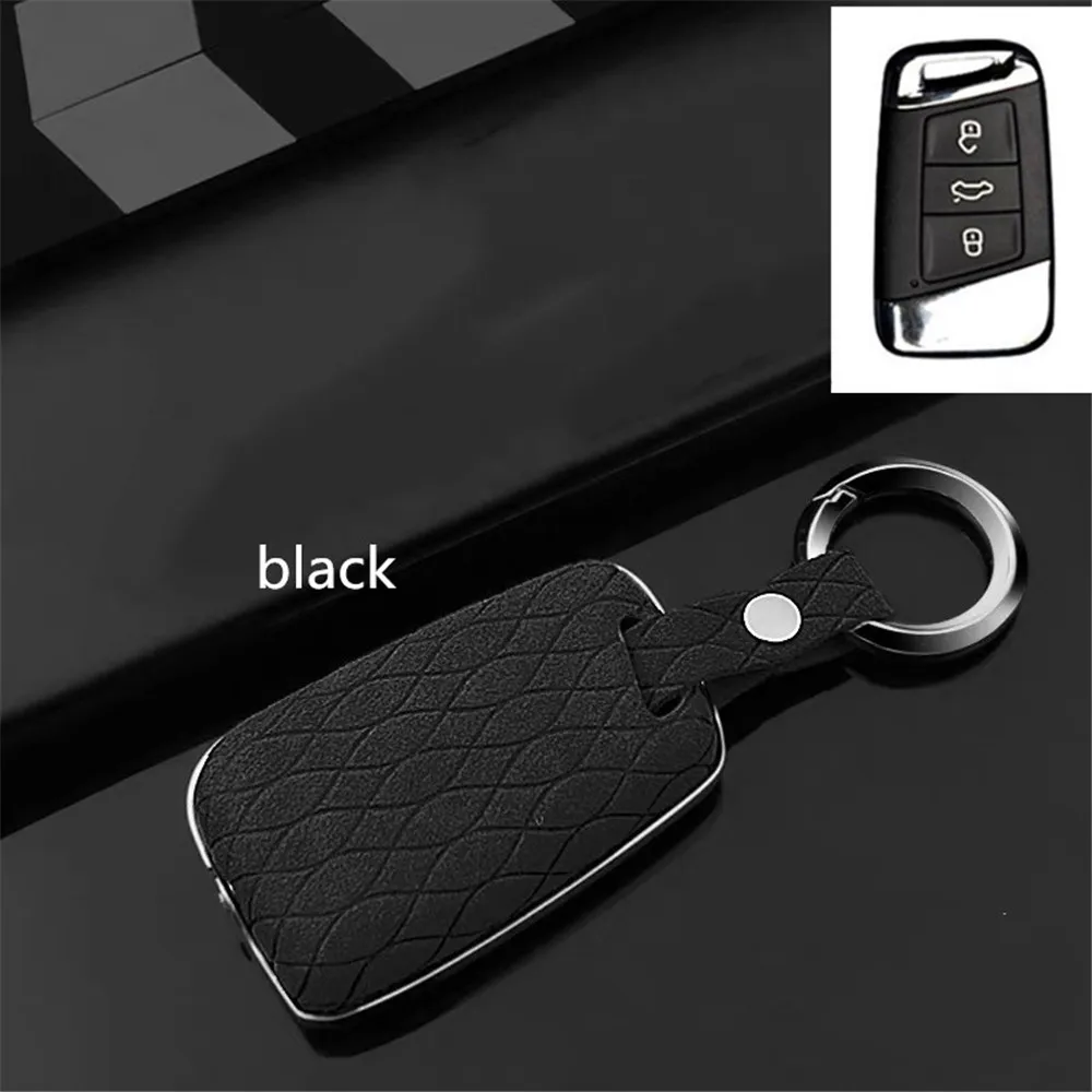 Синий Чехол для ключей для Volkswagen VW Passat CC POLO Golf GTI jetta tiguan Gol CrossFox Plus Eos Scirocco Beetle для Skoda - Название цвета: Синий