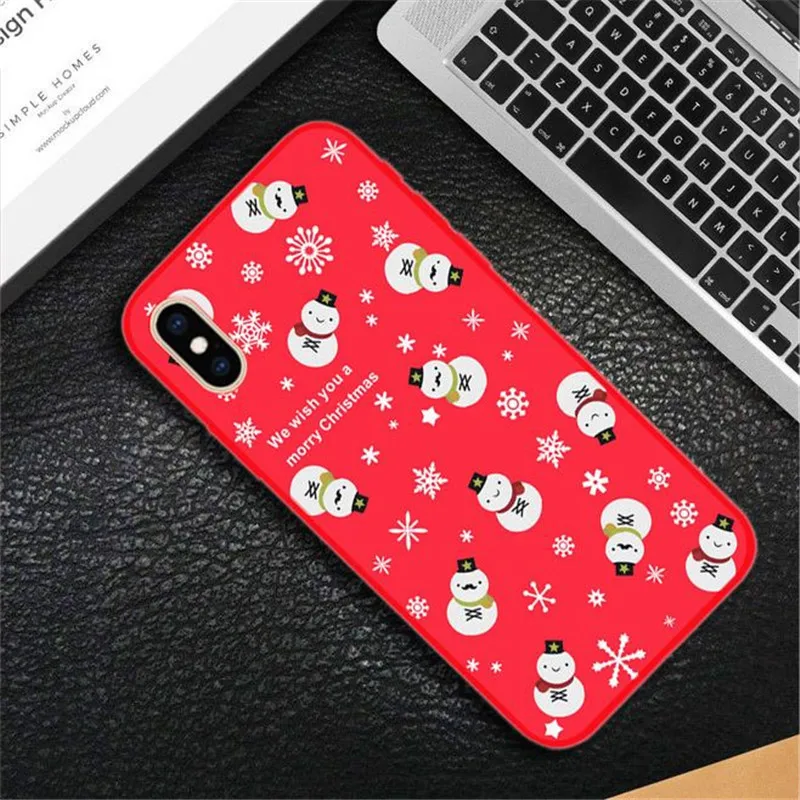 Рождественский подарок чехол для iPhone 11 pro Чехол для iPhone 6 6s 7 8 plus Мягкий силиконовый чехол apple x xr xs max ТПУ чехол s