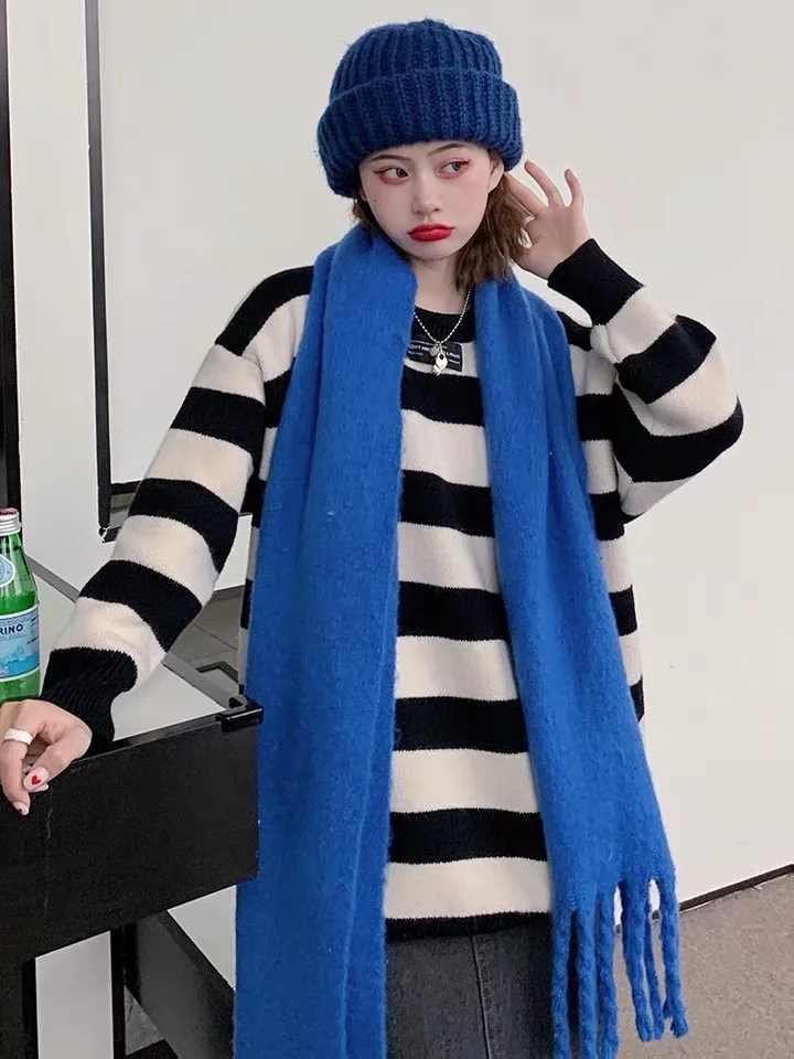 

Sweet Girl Candy Color Knitted Women's Sweater Pullovers Loose Casual Clothes Young Ladies Korean Fashion Oversize Sweater SL182