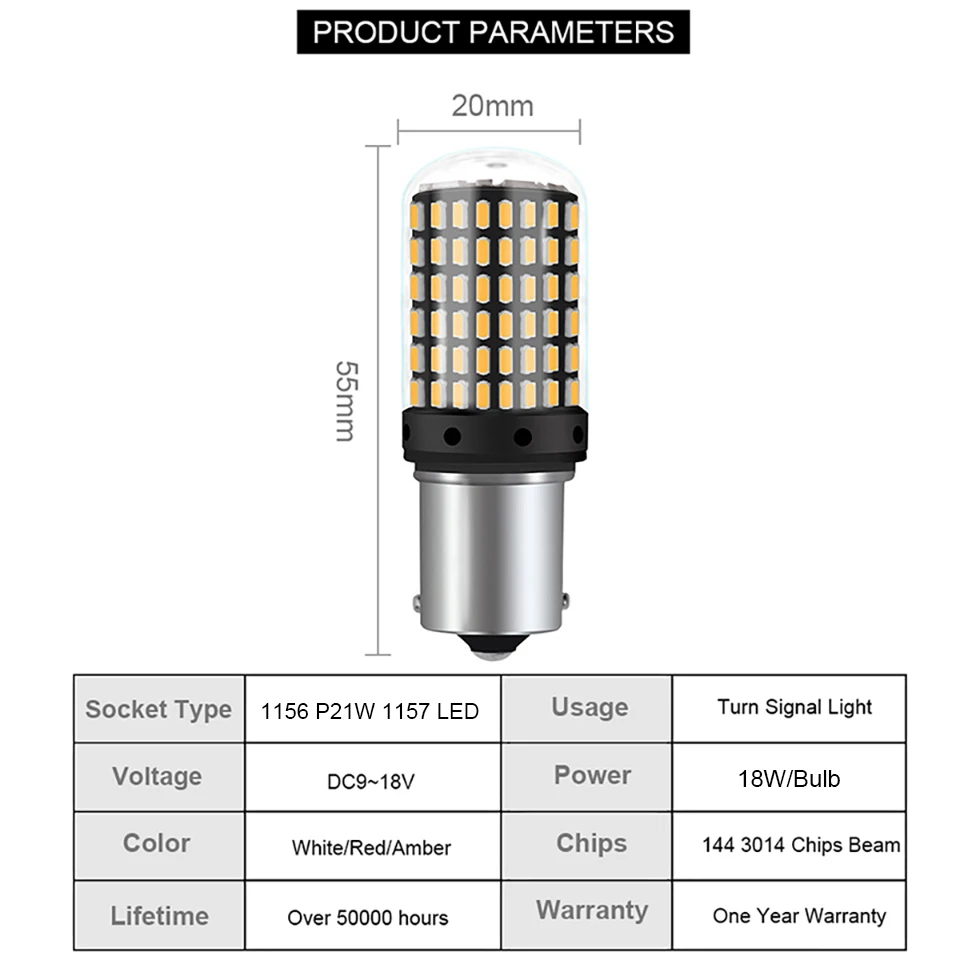 ANMINGPU 1X P21W светодиодный BA15S PY21W BAU15S 1156 ные лампы 1157 P21/5W BAY15D 3014SMD сигнальная лампа