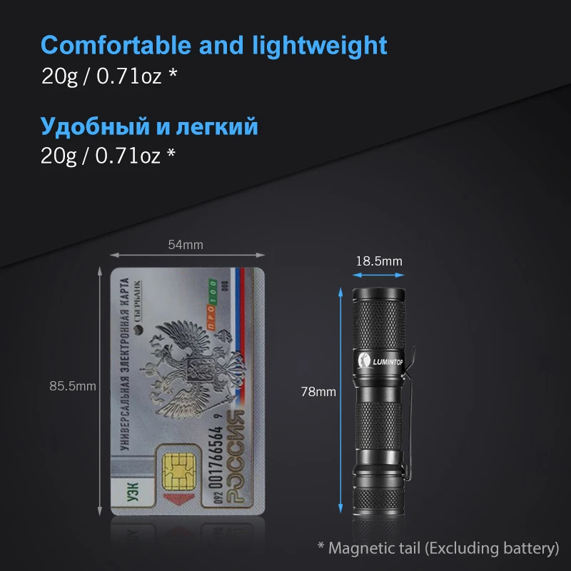 LUMINTOP EDC Мини фонарик инструмент AA 2,0 выходы брелок фонарик с памятью стробоскоп от AA или 14500 батареи для кемпинга