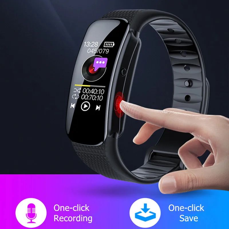 Digital voice Recorder activated Audio recording Smart watch bracelet sport wristband Dictaphone Portable mp3 music player | Электроника