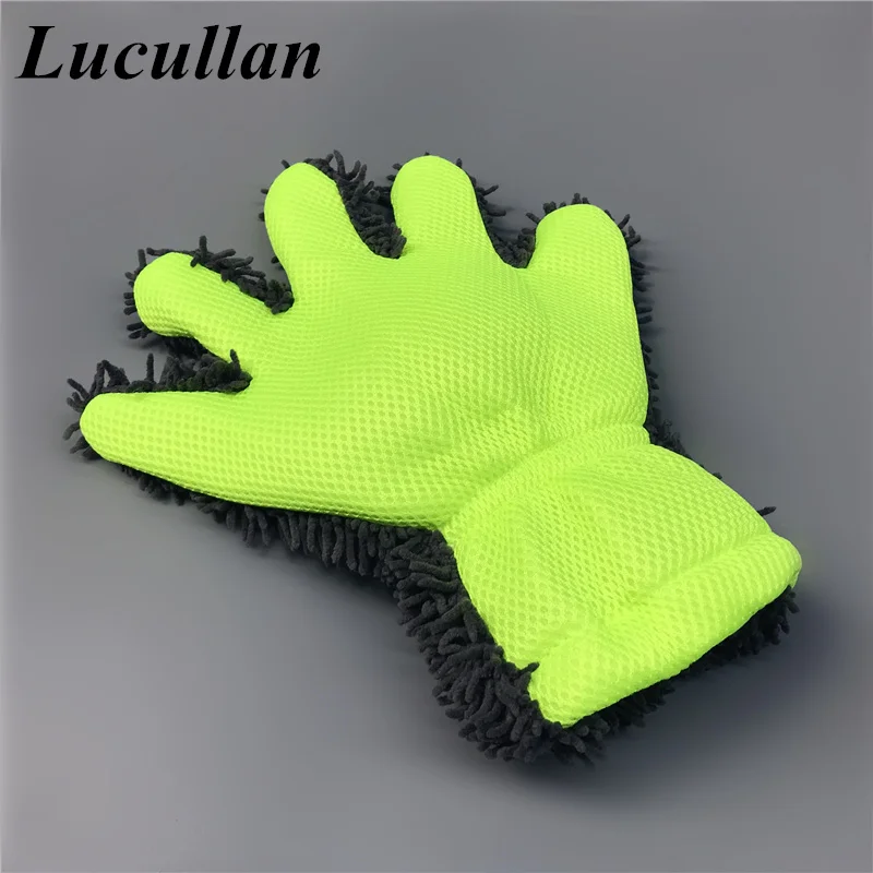 Lucullan 2 в 1 перчатка для мытья машины из микрофибры Chenille авто инструменты