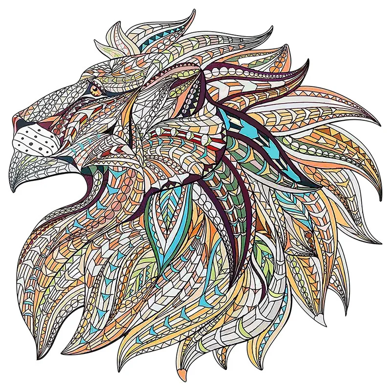 

3D Jigsaw White Lion Jigsaw Puzzle Environmental Wooden Jigsaw Puzzle Toys Brain Burning Novelty Adult Children's Toys