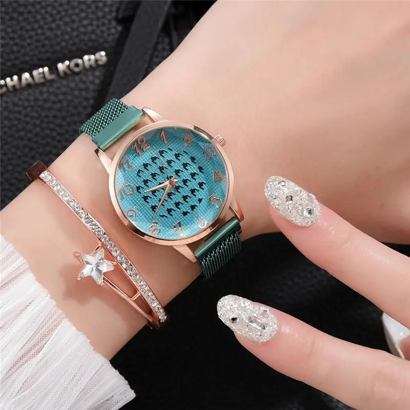 Лидер продаж 2020 модные женские часы с сетчатым браслетом на магнитной застежке