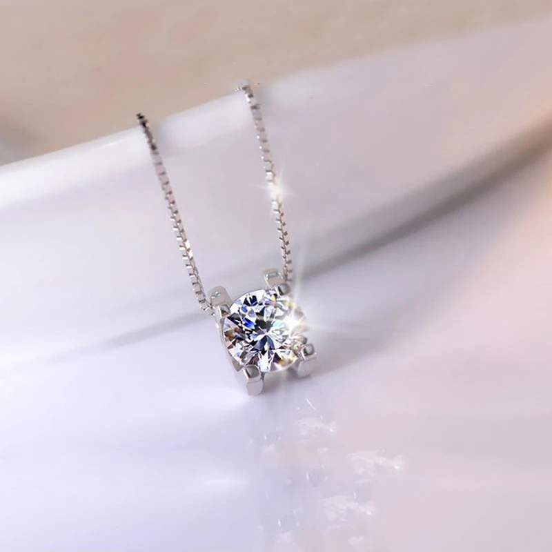 BOEYCJR 925 серебро 0.5ct/1ct/2ct F цвет Moissanite VVS помолвка элегантная Свадебная подвеска, ожерелье для женщин Подарок на годовщину