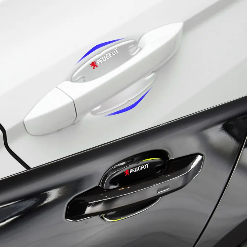 4 шт. Автомобильная прозрачная защитная пленка наклейка на дверную ручку для Peugeot