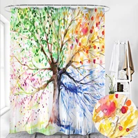 colorful tree polyester shower curtains waterproof shower curtains for bathroom bathtub curtains hooks bath curtain 180180cm