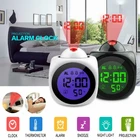 Многофункциональные проекционные часы с цветной светодиодной подсветкой, электронные часы-будильник с голосовым отчетом и термометром, функция повтора