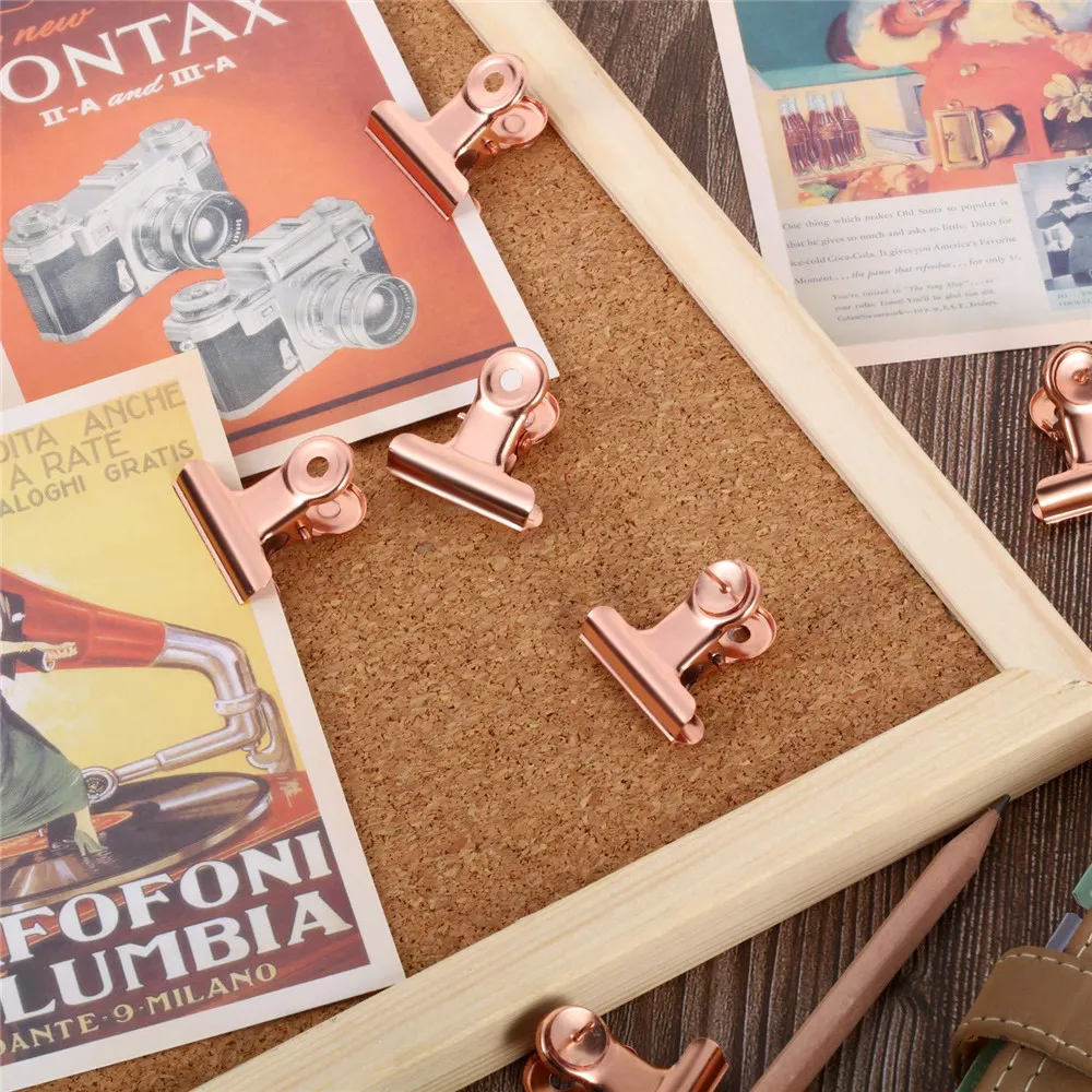 

500pcs/box Push Pins Binder Clips Paper Clips Map Tacks Sets Rose Gold Pack For Office School And Home Supplies