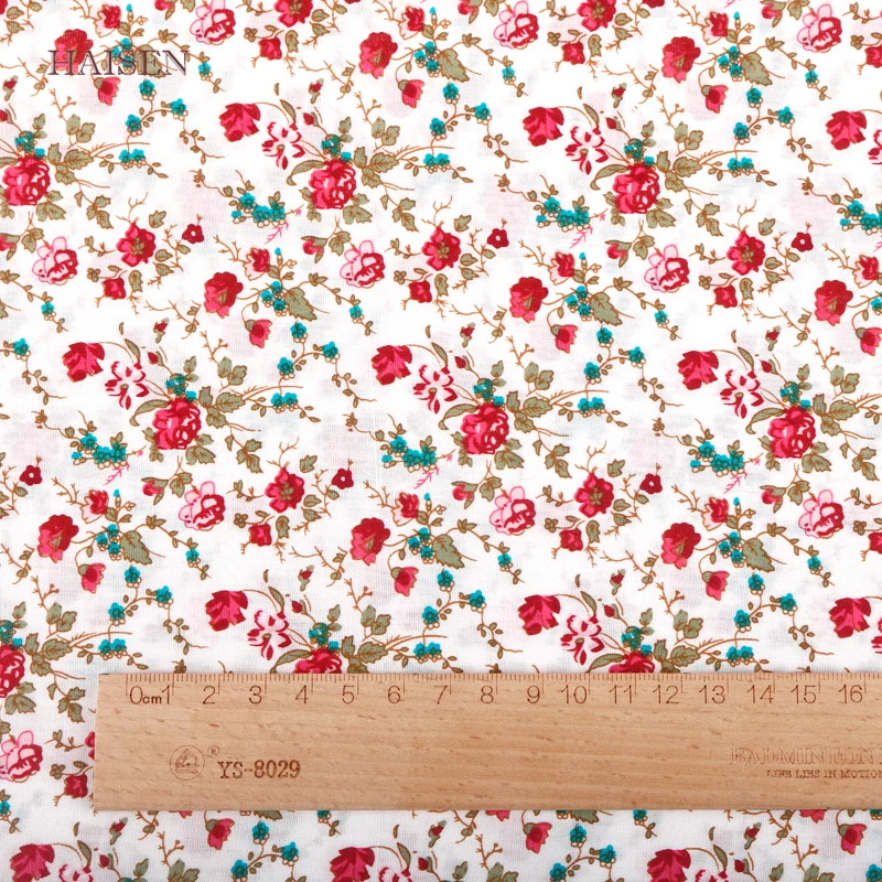 Haisen цветочный принт хлопок поплин простая ткань сделай сам стеганый и швейный