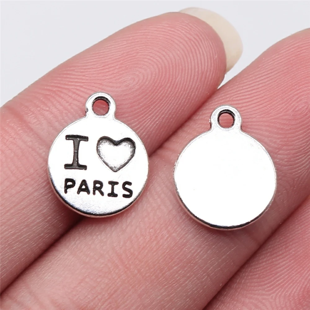 

20pcs 12x12mm I Love Paris Pendant Charms Antique Silver Plated For Jewelry Making Zinc Alloy Jewelry Findings