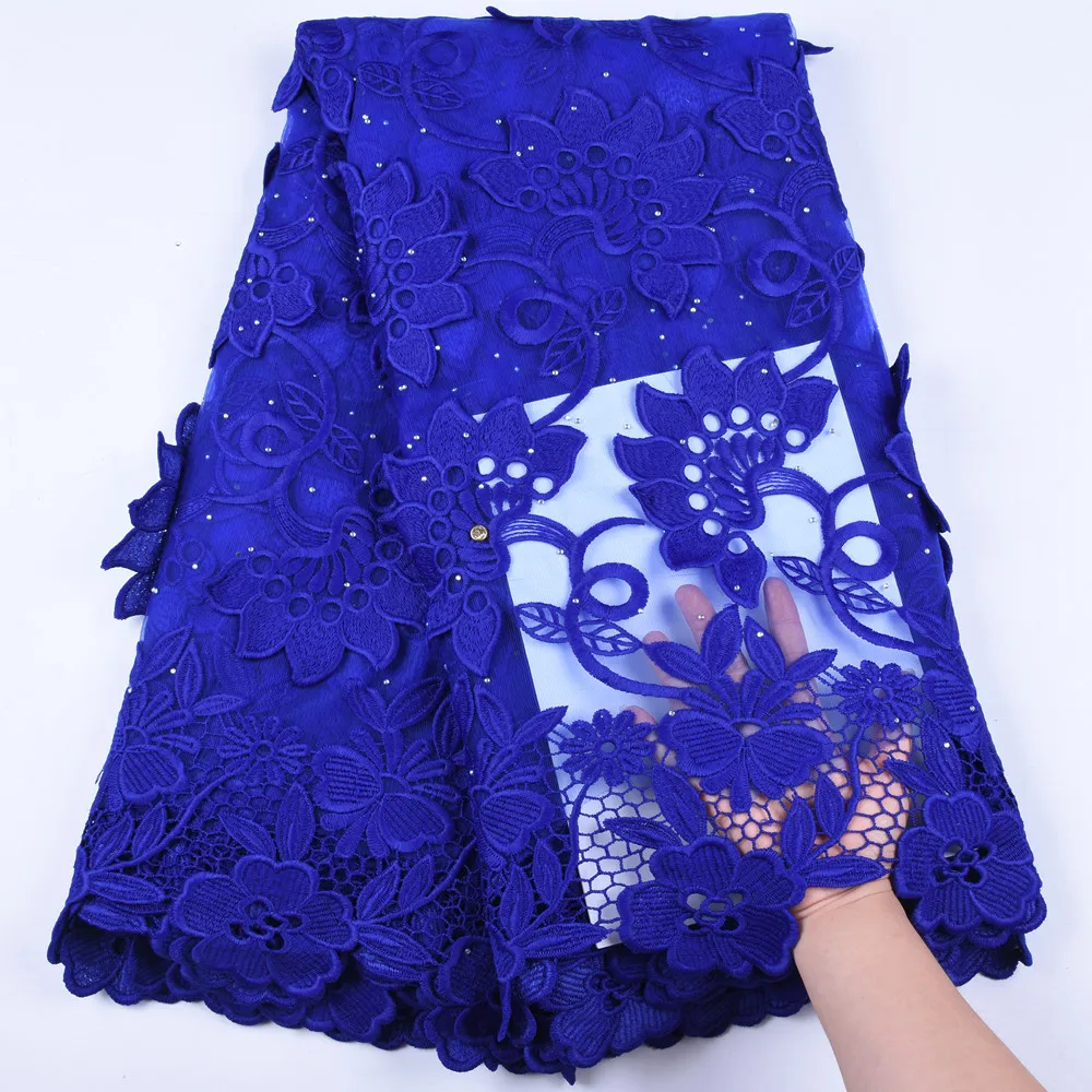 

African Net Lace Fabric 3D Applique MilkGold Lace French Lace Fabric High Quality Nigerian Lace Fabric For Wedding Dress