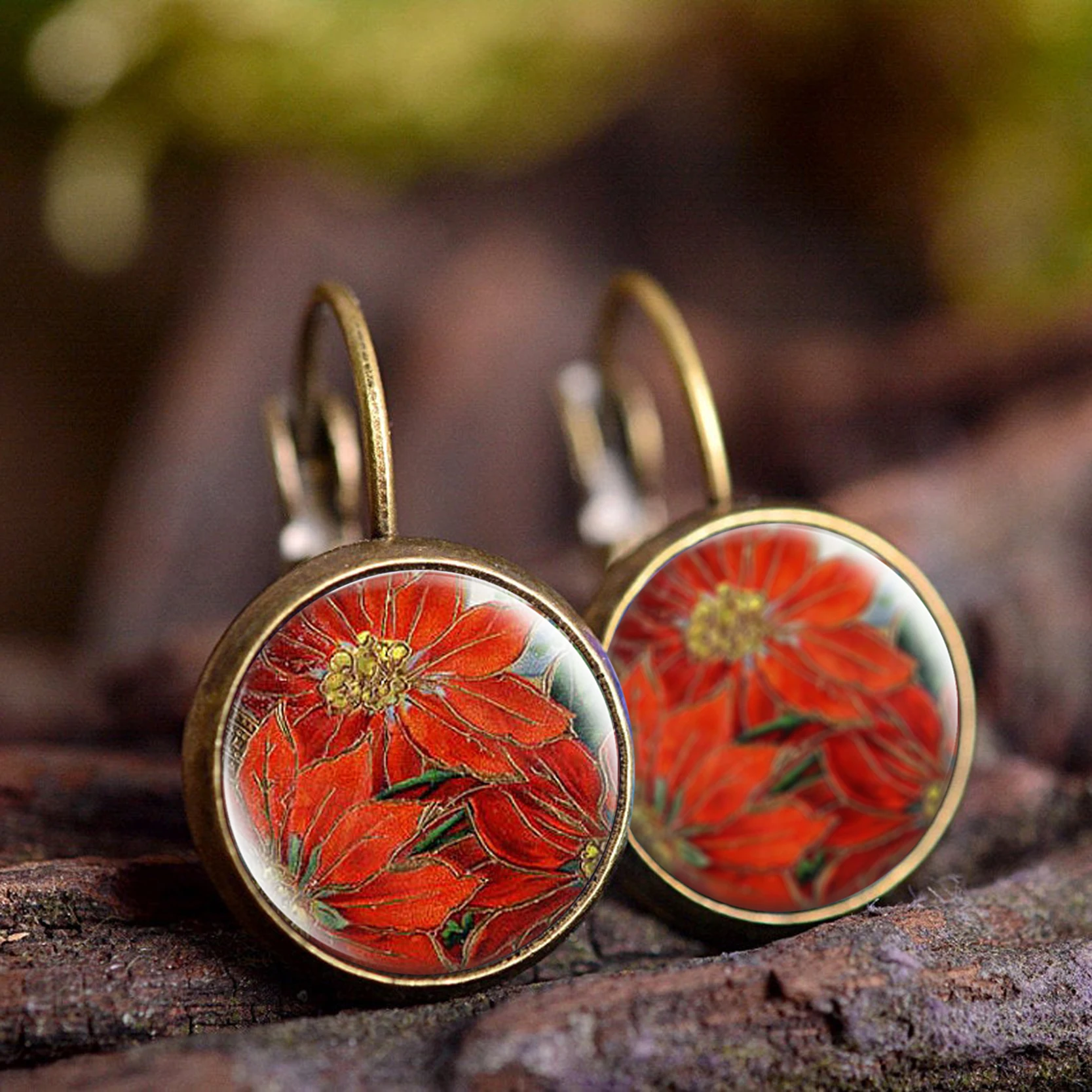 Серьги гвоздики Сакура с маргариткой стильные сережки цветами в простом стиле