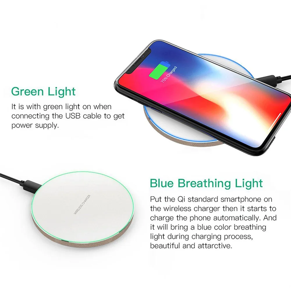 qi metal 10w wireless charger for samsung s10 s9 note 8 9 charging pad for iphone 8 x xr xs max qc3 0 fast wireless charging free global shipping