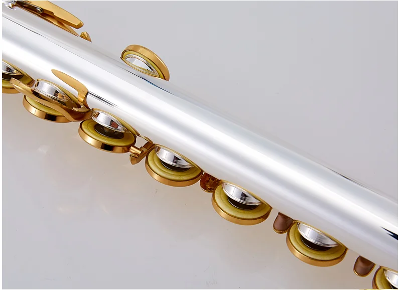 Флейта для студентов маленькое колено с 16 отверстиями отверстий серебристый