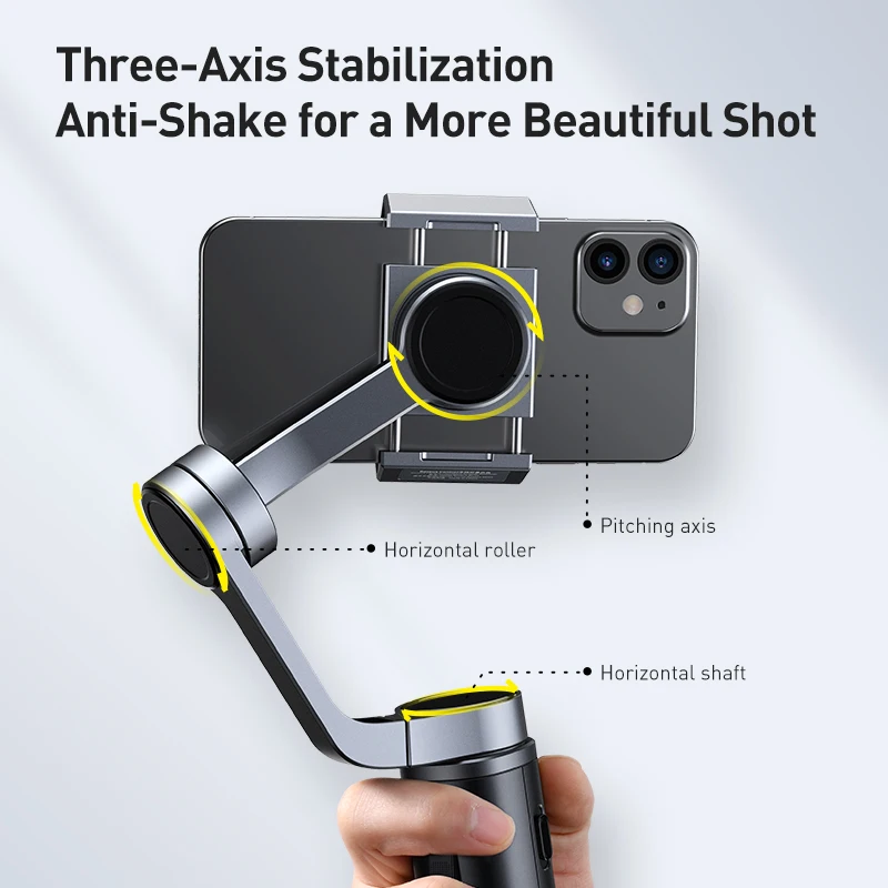 baseus foldable handheld gimbal 3 axis pocket sized phone stabilizer gimbals selfie stick for iosandroid mobile camera vlog free global shipping