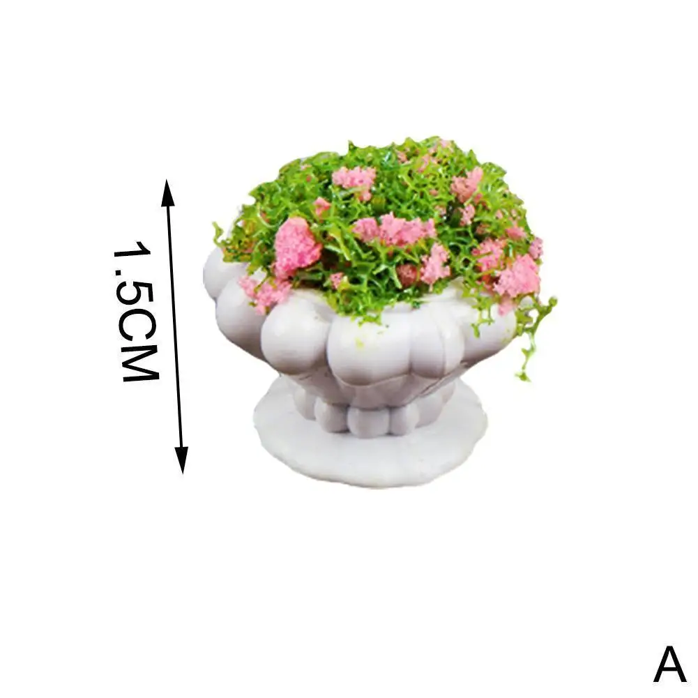 

1:12 Dollhouse House Mini Plant Model Finished Bed Plants Flowerpot Potted Outdoor Landscape Flower Green Flower K4J7