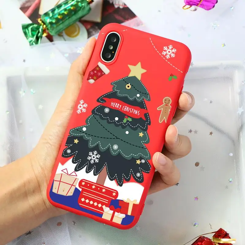 Kho7-sdsxlan Мягкий силиконовый чехол из ТПУ с принтом Санта Клауса и оленя для iPhone 11 Pro 7 8 6 6S Plus XR X XS Max 5 5S SE чехол-накладка - Цвет: Kho7-sdsxlan