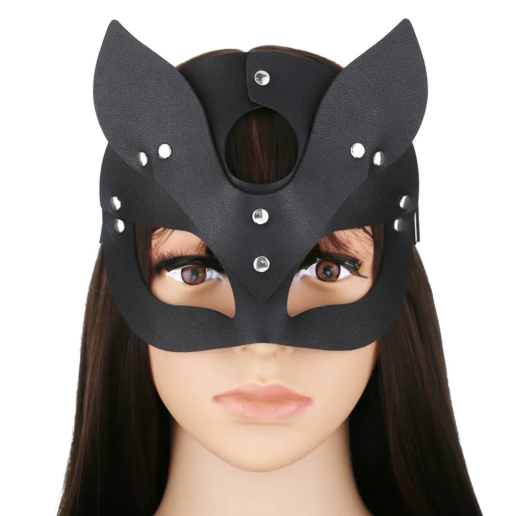 

PU Leather Fox Mask Nightclub Party Personality Masks Halloween Mask Christmas Gift Fox Cosplays Costume Mask Female Pu Fox Mask