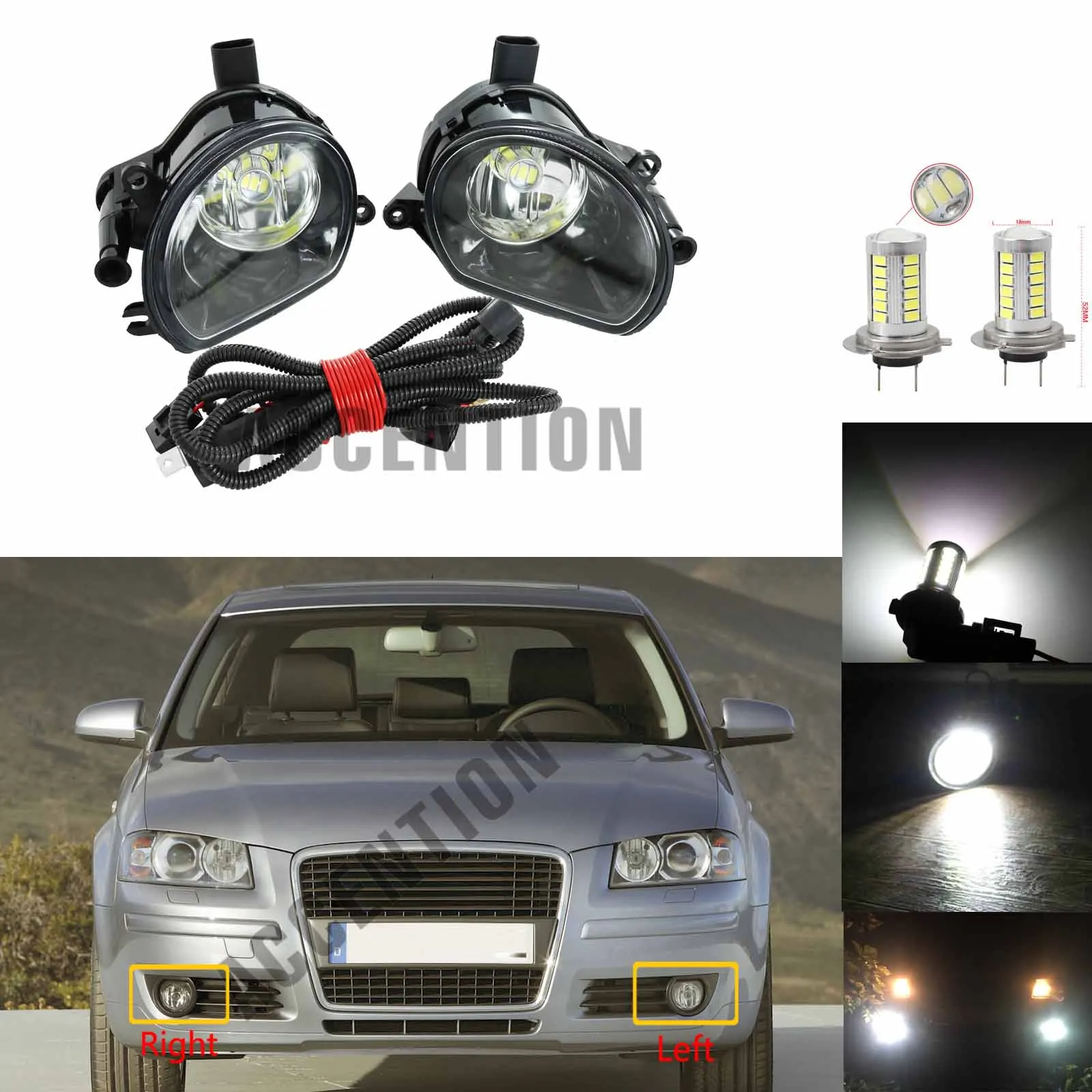 LED Light For Audi A3 2003 2004 2005 2006 2007 2008 Front Fog Lamp Harness Assembly | Автомобили и мотоциклы