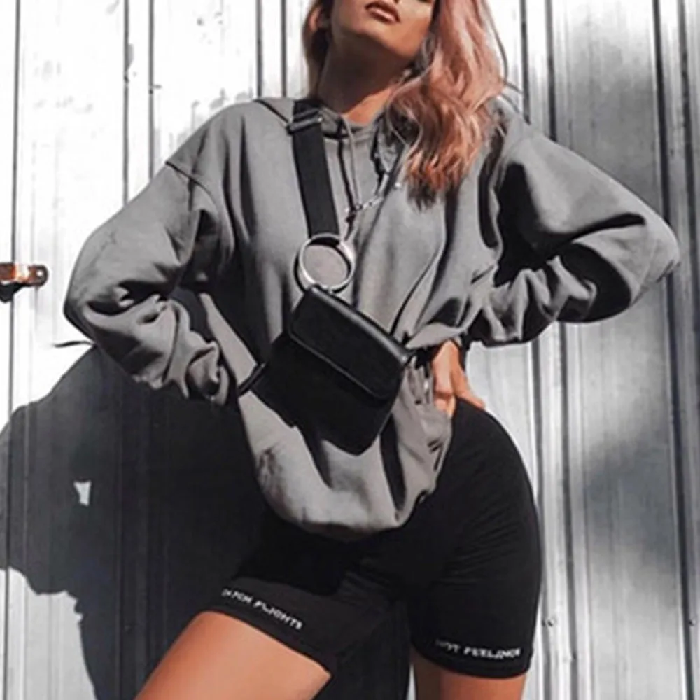 

2021 Autumn Winter New Women Hoodie Fashion Solid Color Plus Velvet Keep Warm Pocket Letter Printing Long Sleeve Loose Casual